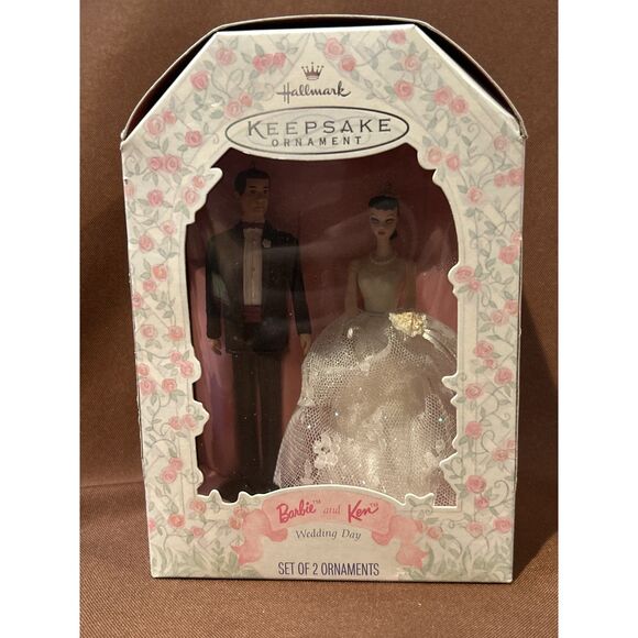 Vintage Hallmark Keepsake Barbie & Ken Wedding Day Ornament Set 1997 in Box - Picture 1 of 4